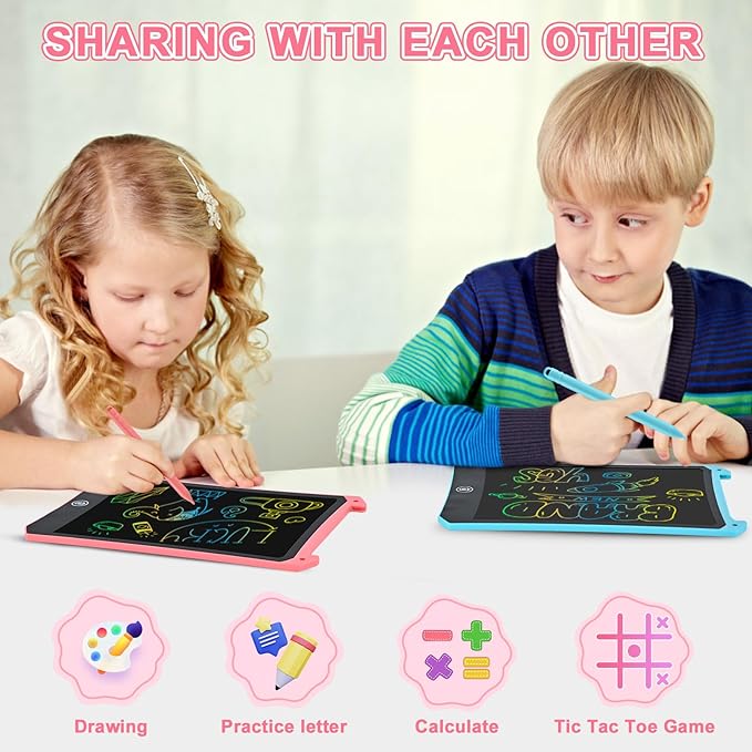 cimetech Toddler Easter Basket Stuffers, Girl Gifts LCD Writing Tablet 2 Pack, Kids Toys for 3 4 5 6 Year Old Boys, 8.5 Inch Drawing Pad Painting Coloring Books, Travel Essentials Activities