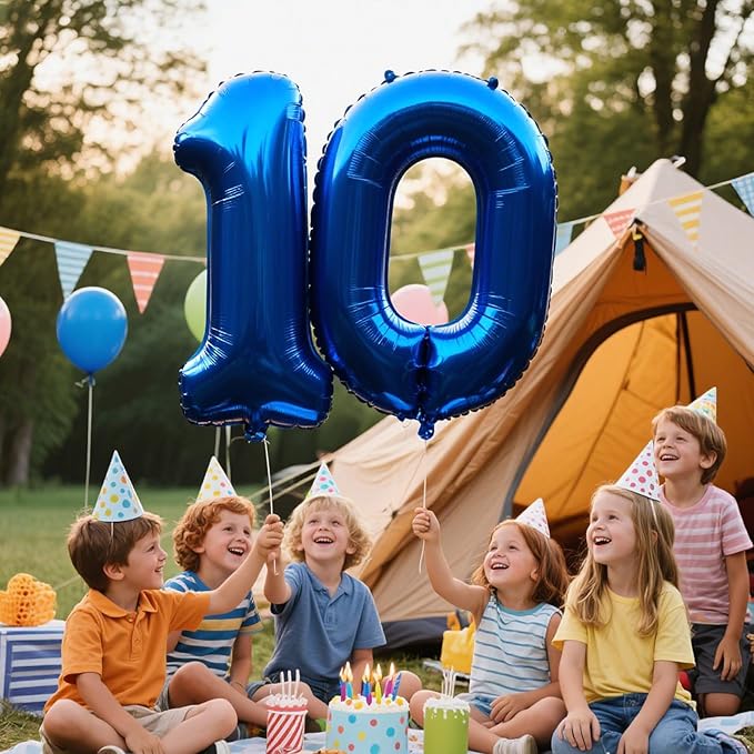 40 Inch Navy blue Number 10 Digital Balloon,Jumbo Mylar Foil Helium Balloon for 10 Balloons for Birthday Party,Wedding Anniversary Party Decorations