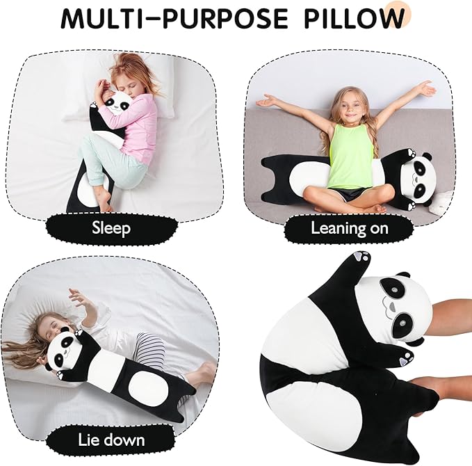 36 inch Cute Giant Panda Bear Plush Soft Body Pillow Plushies, Large Long Panda Stuffed Animals Toy Big Doll, Gift for Kids Girls and Boys, Birthdays