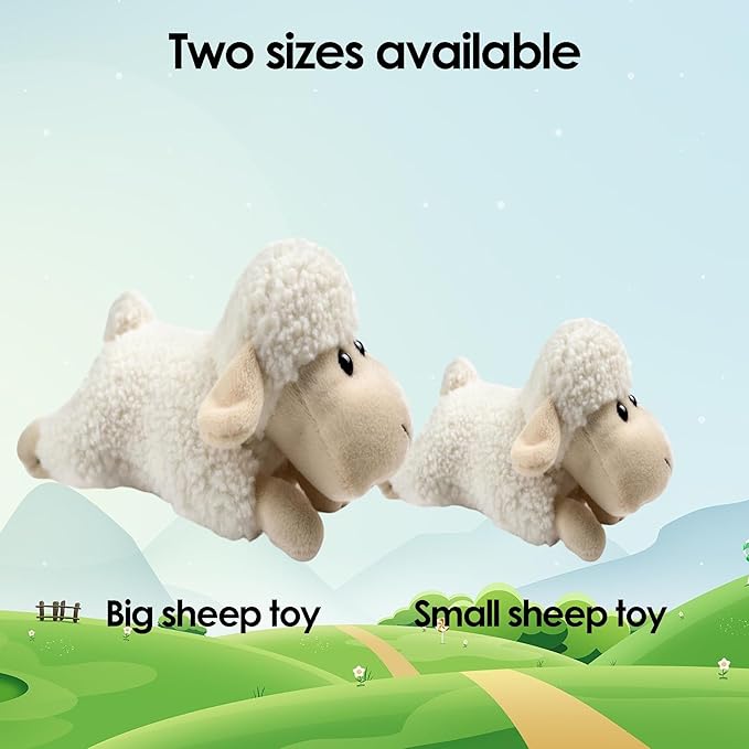 Tiny Heart Sheep Stuffed Animal, Lamb Stuffed Animal, Sheep Plush Toy, Cute Soft Stuffed Lamb Kids Boys and Girls Birthday Baby Home Decor Cuddly White Lamb Toys (Prone Position)