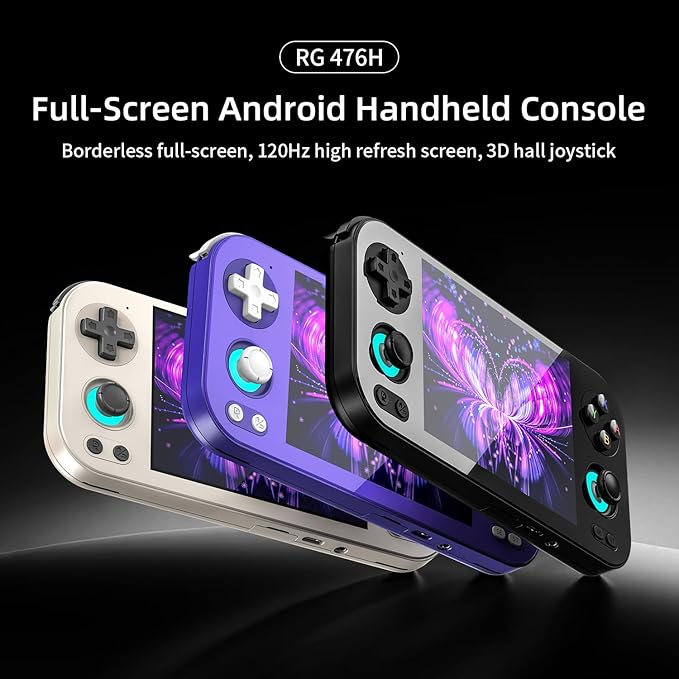 RG 476H Retro Handheld Game Console RG 476H Retro Game Console 4.7 inch IPS Multi-Touch Screen Android 13 Unisoc T820 Processor RG476H Support 1080p DP Output WiFi Bluetooth Black