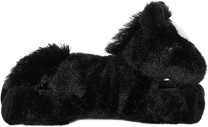 Aurora® Adorable Mini Flopsie™ Beau™ Stuffed Animal - Mini Companions Ready for Playful Adventures - for Kids All Ages, Toddlers, Adults, and Families - Black 8 Inches