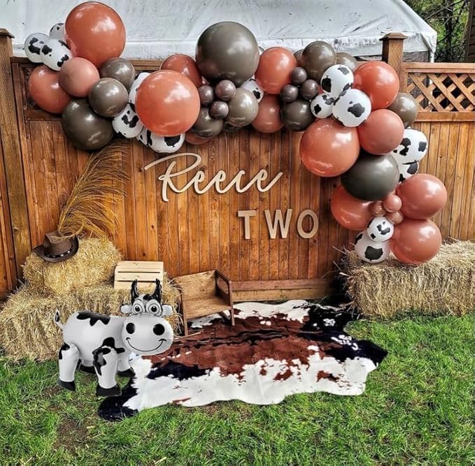 3D Cow Balloon for Western Cowboy Party Decorations,Cute Self Standing Cow Balloons for Western Cowgirl Theme Birthday Party Favor Supplies Decor