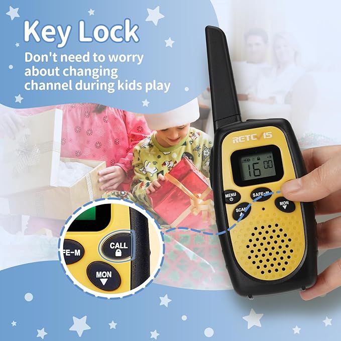 Retevis RT628S Walkie Talkies, RT628 2.0 Newer Version Portable FRS Two-Way Radios, Safe Mode, VOX Hands Free, Birthday Gifts Walkie Talkies for Adults Kids Camping Hiking Adventure (3 PCS)