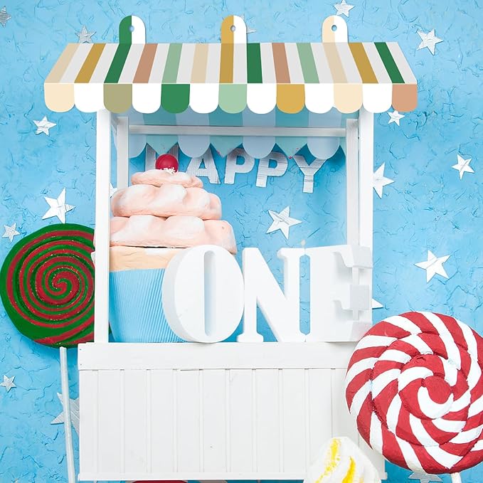 2 Piece Circus Awning Decoration 3D Carnival Tent Awning Wall Decorations for Circus Theme Party, Carnival Stand, Party Favors Supplies (Boho)