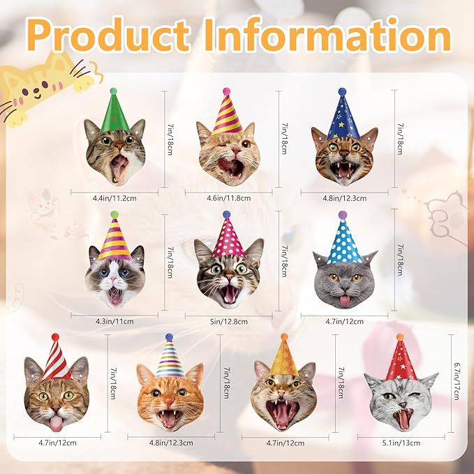 Hooqict Cat Birthday Banner Birthday Party Decorations for Backdrop Cat Happy Birthday Banner Garland Sign for Girls Boys Kids 1st 2nd 3rd Party Supplies Hanging Decor