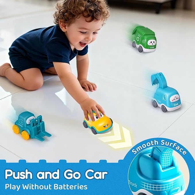 ALASOU 8 PCS Baby Cranes Car Toys for 1 Year Old Boy with Playmat/Storage Bag|1st Birthday Gift Easter Basket Stuffers for Toddler Toys 1-2|Baby Toys 1 Year Old Boy Gifts for Infant 12 18 Months
