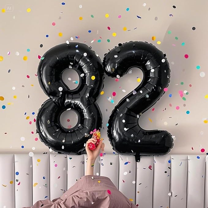 40 Inch Black Number 28 Digital Balloon,Jumbo Mylar Foil Helium Balloon for 28 Balloons for Birthday Party,Wedding Anniversary Party Decorations