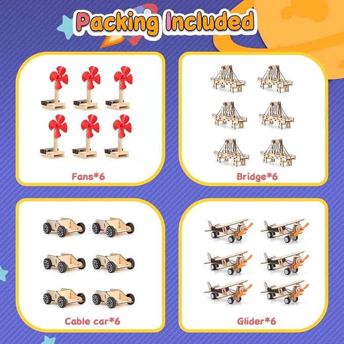 24 Pcs Party Favors for Kids Age 6-10, Treasure Box Toy Stem Kit Party Favors Science STEM Kits for Boys girls Age 6 7 8 9 10 12 Classroom Giveaways, Carnival Prizes, Birthday Treats, Party Supplies