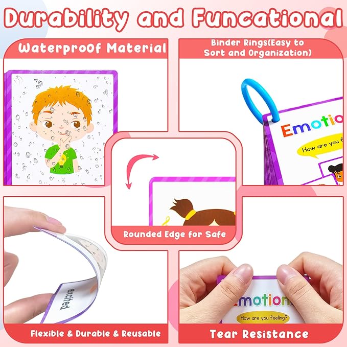 Emotions Flash Cards, 28 Different Feelings, for Express Feeling, Social Emotional Learning Card for Kids