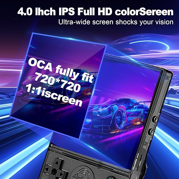 S600 Retro Gaming Console, Retro Handheld Console 4.0'' Screen Linux System, 64G TF Card, Support 30+ Simulators, 3500mAh Rechargeable Portable Pocket Arcade