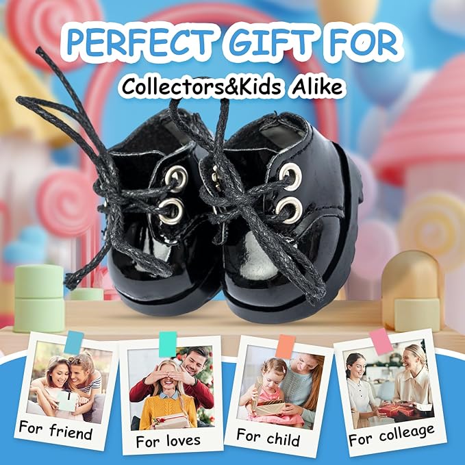 15-17cm Doll Shoes for 15-17cm Doll Boots, 6.7 inch Doll Shoes Accessories Easter Gifts (Black)