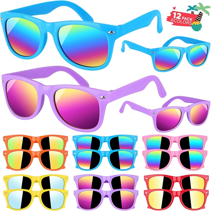 GINMIC Kids sunglasses Party Favors, 12Pack Kids, Boys and Girls Sunglasses Bulk Age 3-8 with UV400 Protection,Party Favors For Kids, Birthday Classroom Goodie Bags Party Supplies