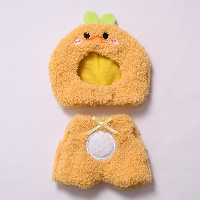 Clothes for 15/17cm Doll (No Doll), Fashion Outfit Set - Cute Hat + Jumpsuit, Cute Dress Up Accessories (Quacky)