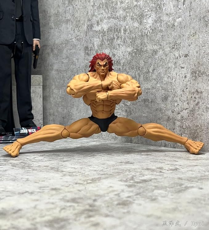 Hanma Yujiro Action Figure 18CM Anime Figure Yujiro Statue Model, Joints Movable Cartoon Manga Figure Handmade Collectible Desktop Decoration for Fans