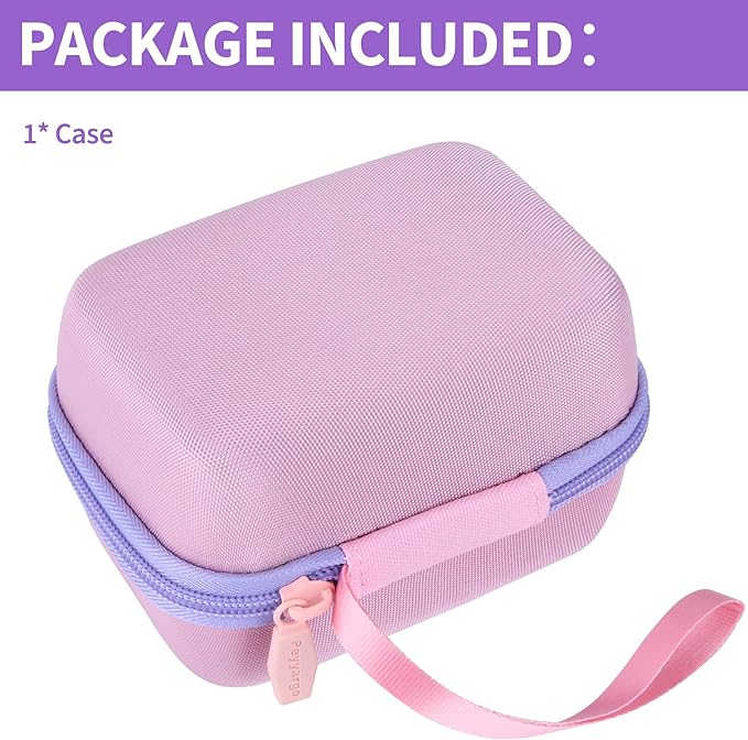 Storage Case Compatible with Yoto Mini Kids Audio Player Travel Device Plays Stories Music Podcast Radio Speaker (Pink + Purple Zipper)