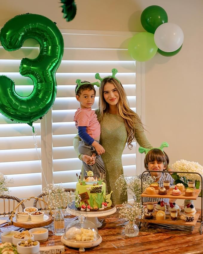 40 Inch Dark Green Number 0 Balloon, Giant Number 0 Balloons for 10th 20th 30th 40th Birthday Decorations, Party Supplies for Baby Boy Girl, Dark Green Party Decor