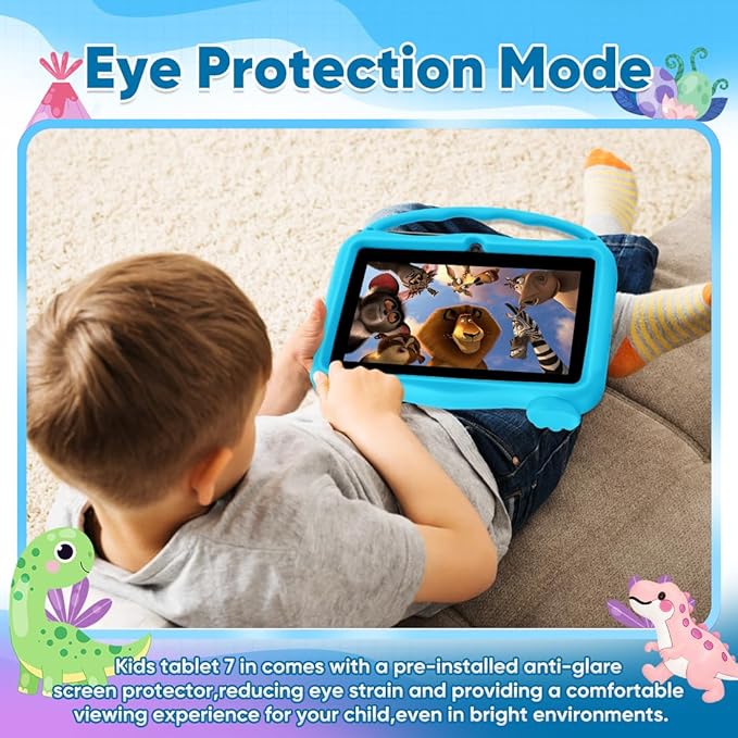 Kids Tablet, 7 inch Tablet for Kids, Educational Learning Toddler Tablet Android 15, 8(3+5) GB RAM+32GB ROM Storage, WiFi for Baby Girl boy Present 3-10(Blue)