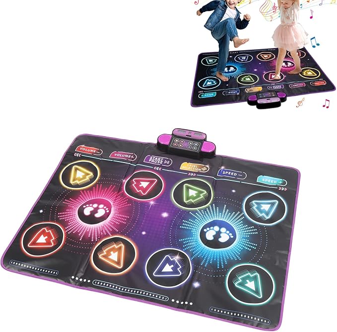 Electronic Dance Mat, Interactive Music Game Pad, Built in Music Dual Player Interactive Dance Game Pad for Kids 2 Player Mode for Home Use
