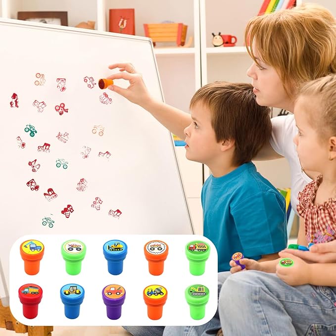 Construction Party Favors Supplies -Including Paper Glasses Gift Bag Tattoo Stickers Shovels Slap Bracelets Silicone Wristbands DIY Stickers Stampers, for Digger Theme Kids Students' Party Fillers