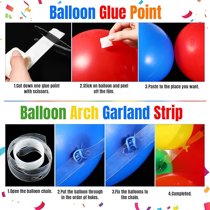 Blosssound Building Block Birthday Party Decorations Color Block Backdrop Banner Decor 114 Pcs Brick Theme Balloons Arch Kit for Men Women Building Party Favors Supplies