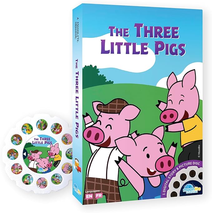Moonlite Storybook Reels for Flashlight Projector, Kids Toddler | The 3 Little Pigs | Single Reel Pack Story for 12 Months and Up