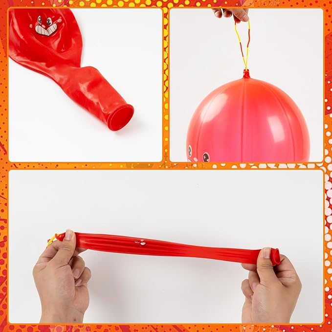 Funny Party Favors for Kids Neon Party Decorations, 30 Pack Punch Balloons with Rubber Band Handle for kids Game Birthday Parties Supplies Goodie Bags Stuffers, 18 Inch