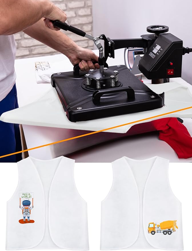 12 Pcs Kids Unfinished Dress Up Vest Children Blank DIY Career Role Play Vest Cosplay Costume Bulk for Boys Girls Halloween Pretend Play Paint Party,6 Colors
