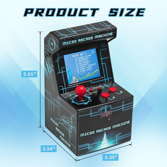 Retro Mini Arcade Machine,240 in 1 Portable Game Console with 2.5" Color Screen, 8-Bit Games, Joystick & Built-in Speaker (Batteries Included)