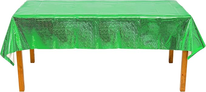 GREATRIL Green Party Table Covers Disposable Tablecloth for St. Patrick’s Day/Birthdays Party/Turtle/Hawaiian Ceremony Decorations Rectangle Tablecover 54'' x 108'' - 2 Packs