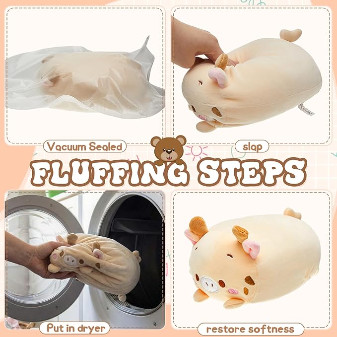 Leitee 9 Pcs Stuffed Animals Plush Bulk 8 Inch Cute Plushies Toys Plush Pillow for Boys Girls Birthday Gifts Box Toys for Classroom Prize Kids Party Favors Valentines Gifts in Bulk (Cute Animal)