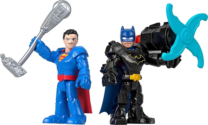 Fisher-Price Imaginext DC Super Friends Metal Force Playset, Batmobile & Supermobile Toy Cars with Batman & Superman Action Figures & Accessories (Amazon Exclusive)