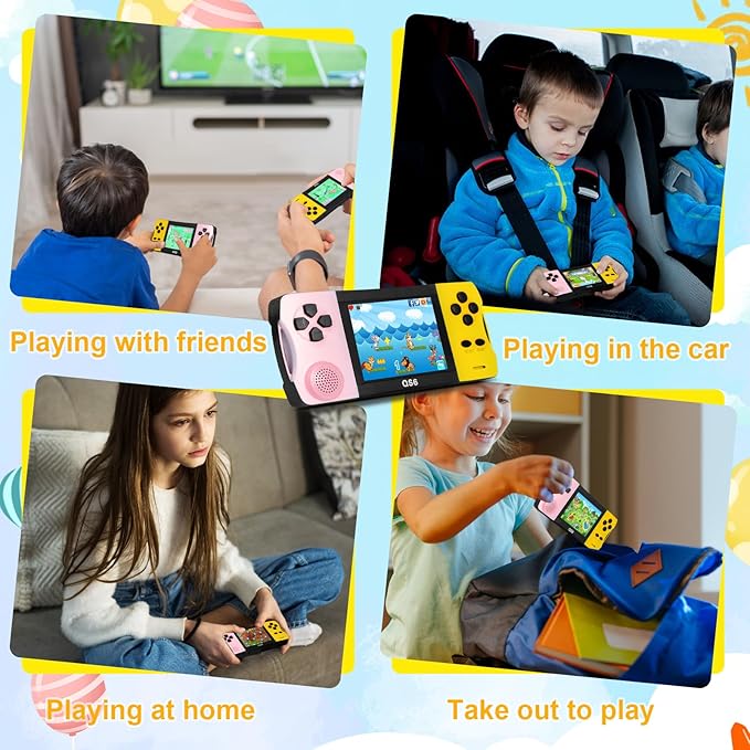 JJFUN Kids Portable Retro Handheld Game,Buit in 138 Claasic Games and 3.2'' IPS Screen, Rechargeable Portable Toy for Home/Car/Travel/On-The-go Fun, Perfect Birthday for Girls Ages 3-12