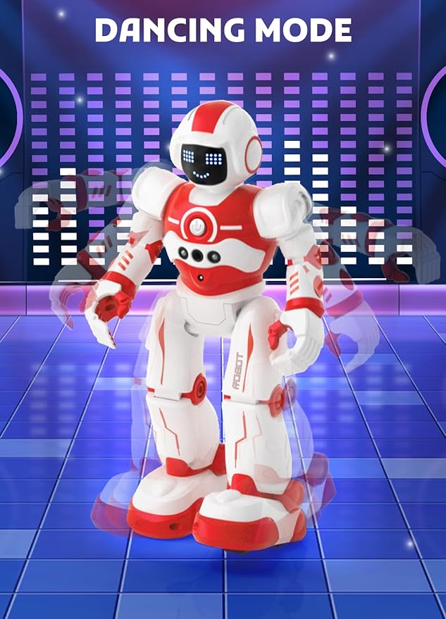 Robot Toys for Kids,Programmable Remote Control Smart Walking Dancing Robot Toy with Gesture & Sensing for Age 4 5 6 7 8 9 10 Year Old Boys Girls for Birthday Present,Red