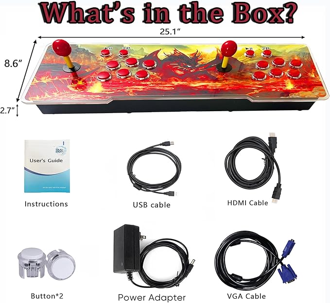 RegiisJoy 32000 Pandoras Box 78S Retro Arcade Game Console, 4 Player 3D Magical Modified Game, Search Save Delete Cheat Function, Favorite List, One-Button Combo, 128G TF, 12-Grid Classification