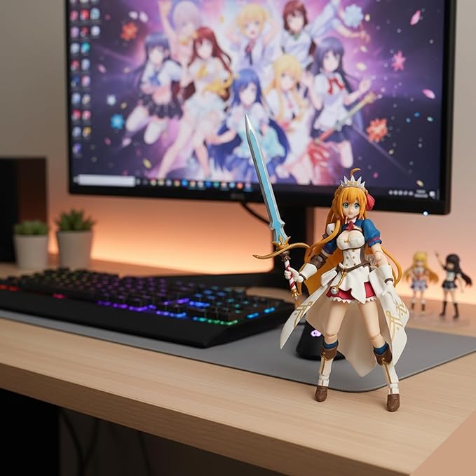 AURUS Peccorine Figma Action Figure 6-Inch Anime Collectible with Interchangeable Face Plates, Multicolor