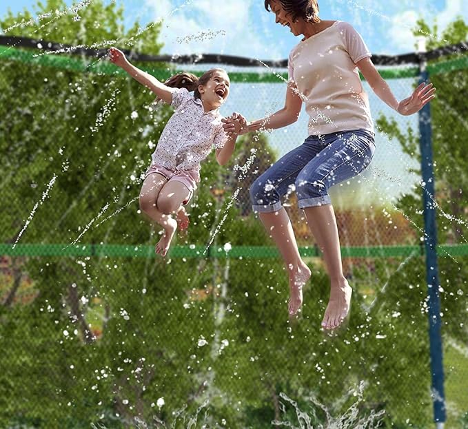 Jasonwell Trampoline Sprinkler Kids Outdside: Trampoline Accessories Waterpark Tropical Party Summer Outdoor Fun Water Games Toys Sprinklers Backyard Water Park Activity Toy for Kids Boys Girls (39FT)