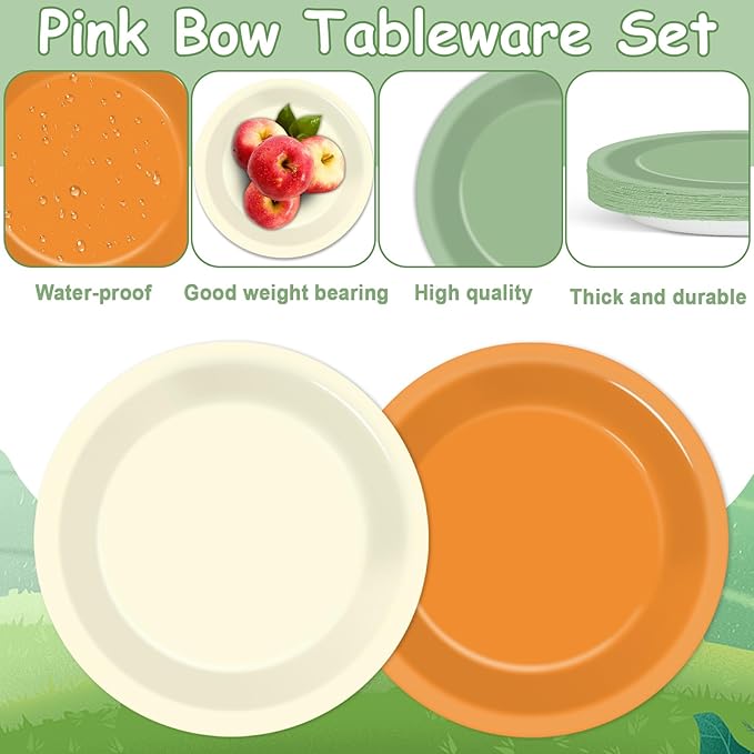 CHUNNIN 48Pcs Safari Party Paper Plates for Woodland Themed Party Supplies 7" Brown Sage Green Disposable Dessert Plates for Spring Birthday Woodland Forest Animal Baby Shower Decor