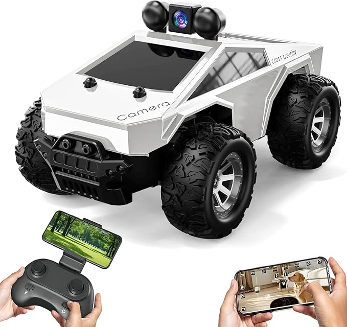 1: 28 RC Cars Remote Control Car with 720P HD FPV Camera, All-Terrain RC Truck with Body Light Rechargeable Battery, RC Car Vehicle Toy Gifts for Adults Kids Boys and Girls
