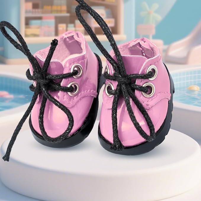15-17cm Doll Shoes for 15-17cm Doll Boots, 6.7 inch Doll Shoes Accessories Easter Gifts (Pink)