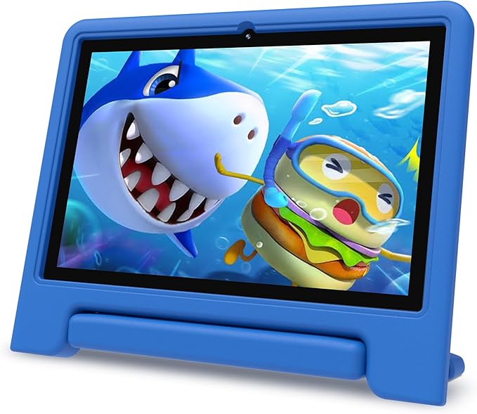 10" Kids Tablet, Android 13, 32GB (Expandable to 128GB), Quad-core, WiFi 6, Bth 5.0, Pre-Installed Parental Controls, Kids Space & Family Link (K109A-B, Blue, 32GB)