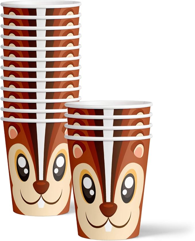 Squirrel Birthday Party Supplies Set Plates Napkins Cups Tableware Kit for 16