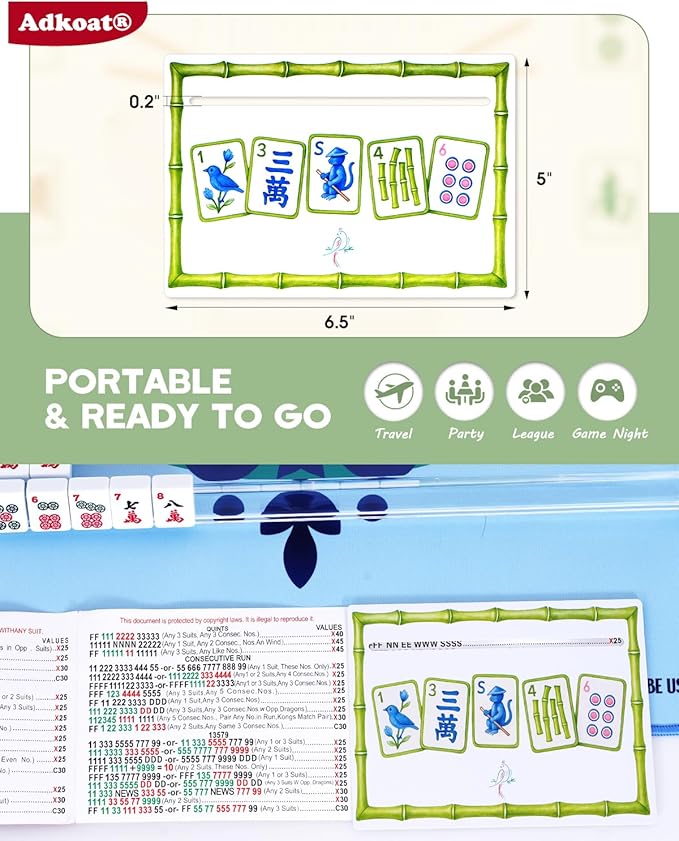 Adkoat® 4PCS Large Mahjong Line Finder - Mah Jongg Card Reader Guided Overlays Tracker - ADHD Dyslexia Aid Tool - Marker Reading Ruler - Warterproof & Portable Mah Jongg Accessories and Gifts