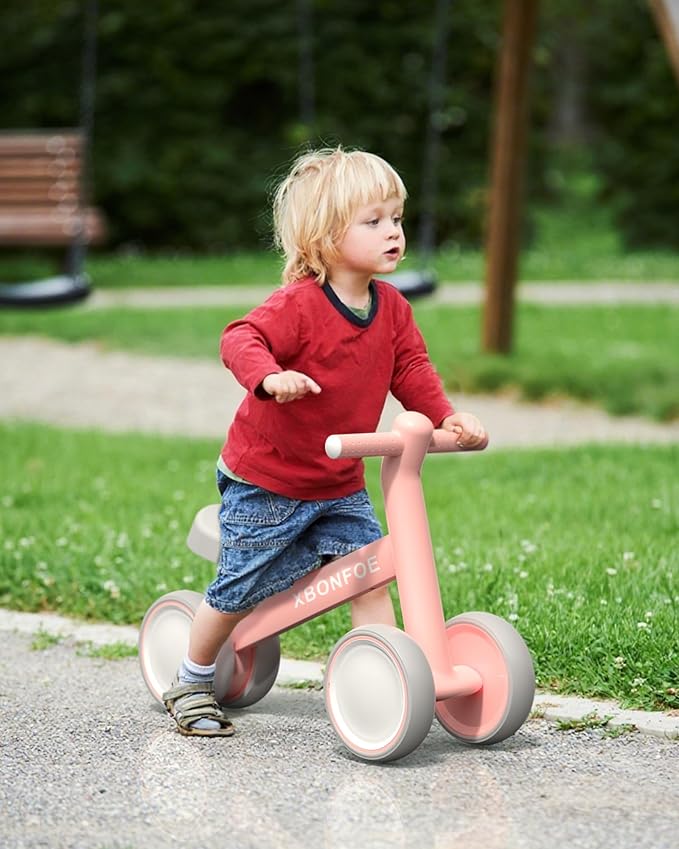 Baby Balance Bike for 1 Year Old Boys Girls, 10-24 Month Toddler Balance Bike, Baby Bike with No Pedal 4 Silence Wheels, First Ride on Toys with Adjustable Soft Seat, First Birthday Gifts