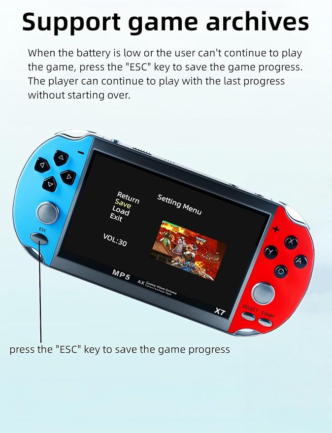 4.5 Inch Retro Game Console Multiple Simulators Built-in Free 3000 Games Support Video/Music Portable Children's Puzzle Device/Toys Electronic Game Kid's Travel Companion