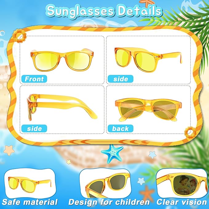 GKTZ Kids Sunglasses Party Favors - Boys Girls Valentines Day Gifts, Neon Sunglasses with UV 400 Protection for Kids Classroom Favors Birthday Goodie Bags Stuffers - 32 Packs