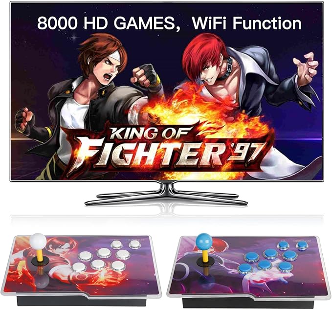 FVBADE[16800 in 1] Pandora Box Arcade Game Console WiFi Function to Add More Games Compatible PC & Projector & TV ,3D Games 4 Players Category Favorite List Save/Search/Hide/Pause
