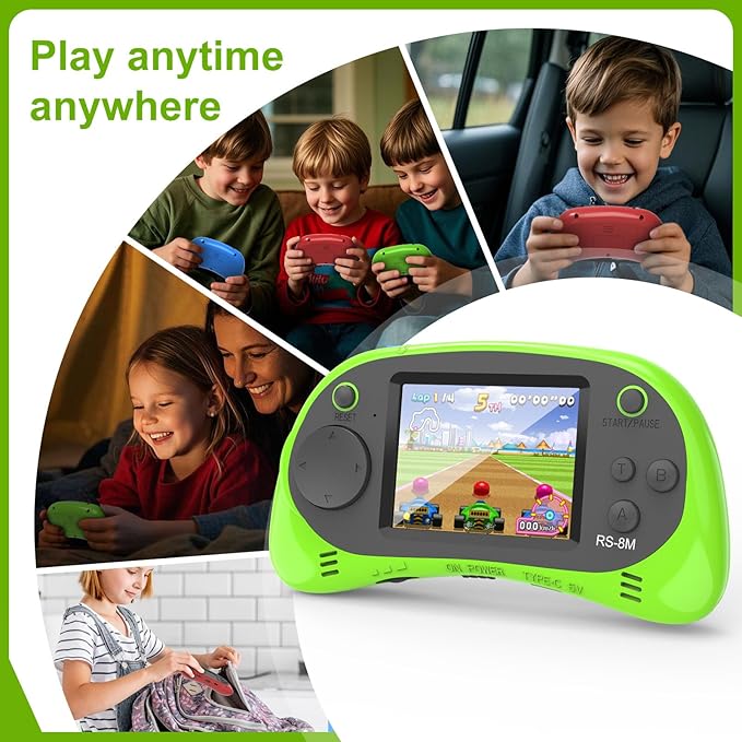 Handheld Games for Kids -16 Bit Retro Video Game with 220 HD Electronic Games - 2.5'' IPS Portable Travel Game Gifts for Boys Girls Ages 4-12