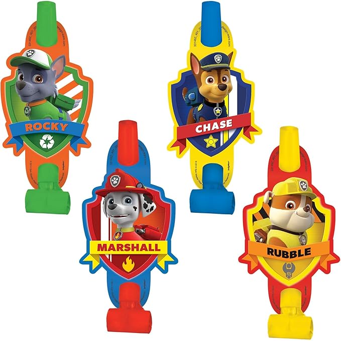 Paw Patrol Multicolor Party Blowouts - 5", 8 Pieces - Perfect Birthday Party Favors for Kids