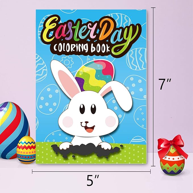 Omgouue Easter Day Coloring Books Kids Indoor Activities at Home Party Favors Supplies 24 Pack